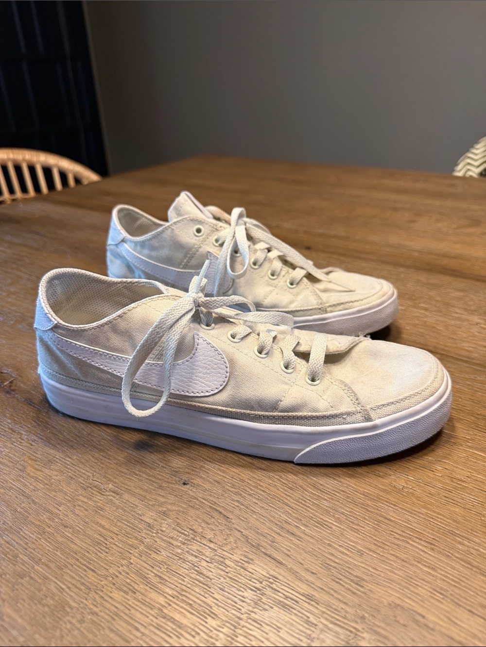 Nike Seaglass Canvas Low-Top Sneakers with White Swoosh
